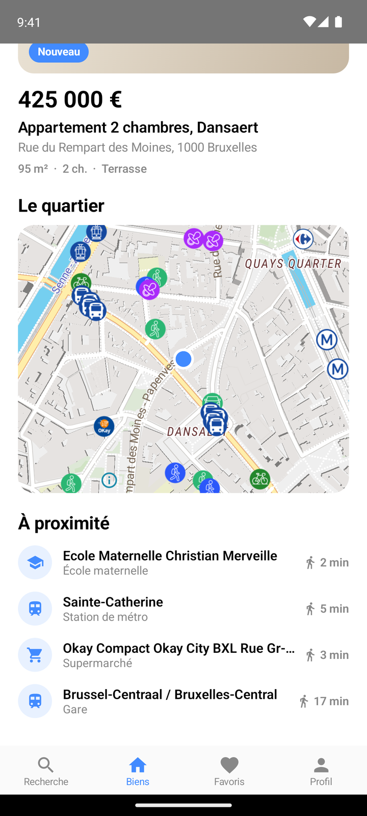 Yatmo map in a listing screen of an Android demo app