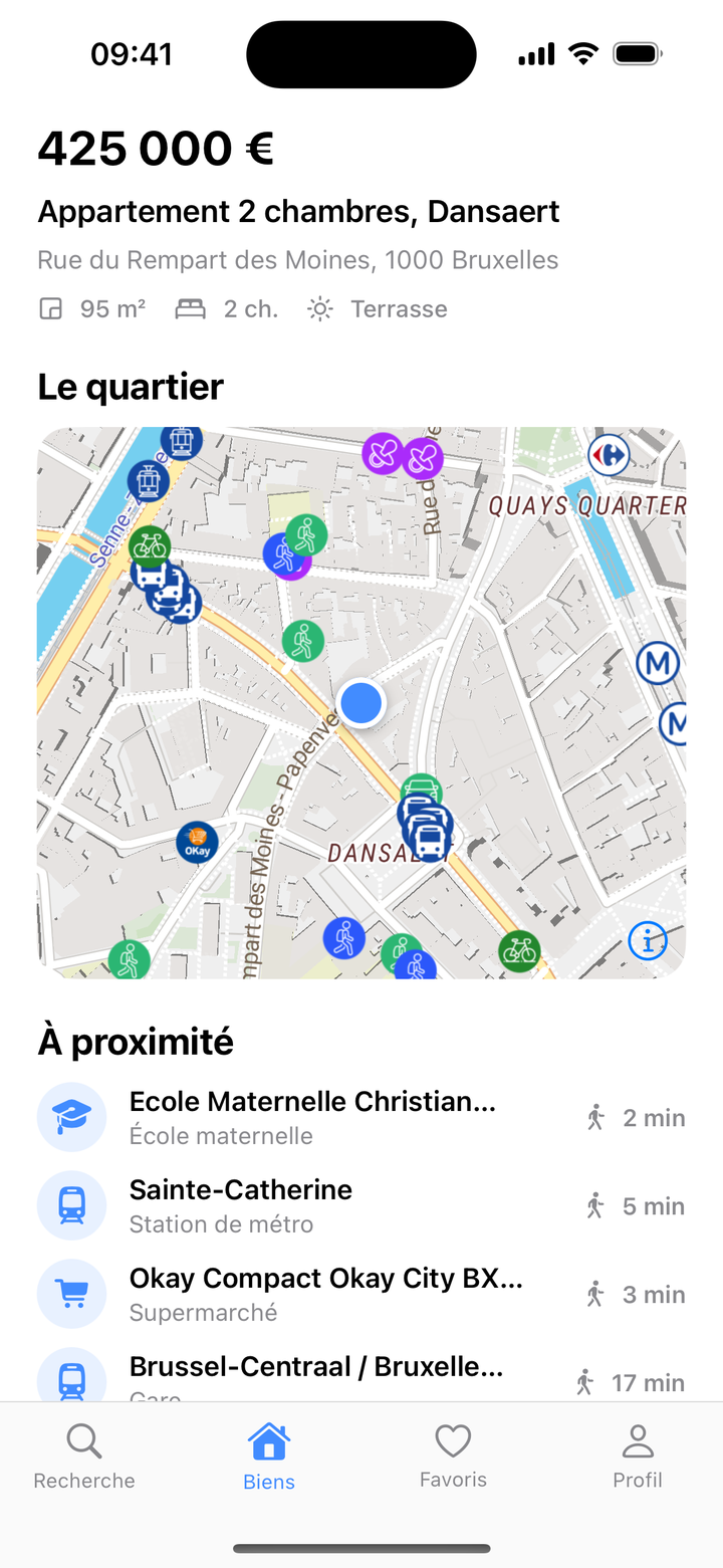 Yatmo map in a listing screen of an iOS demo app